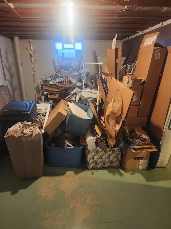 Roll-off dumpster container at job site for 20 Yard Dumpster Rental in Apple Valley